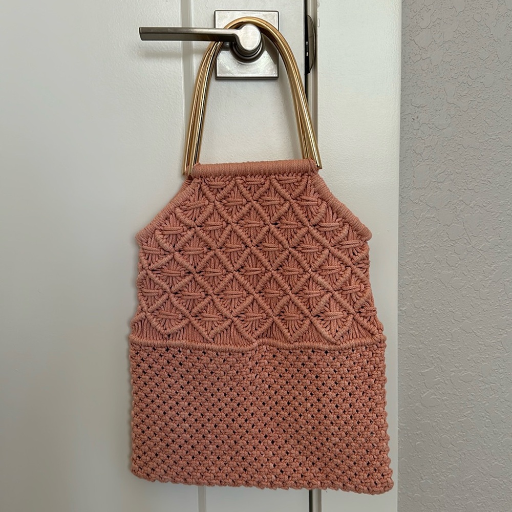 Ulla Johnson pink crochet bag